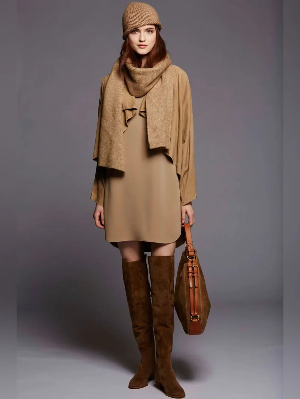 Polo Ralph Lauren Women’s Tan Goat Suede Leather Open Front Jacket Cardigan XS/S